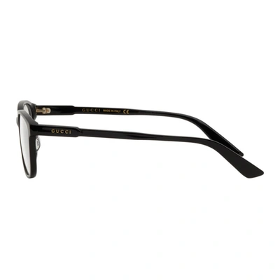 Shop Gucci Black Rectangular Glasses In 001 Black