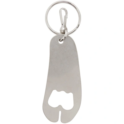 Shop Maison Margiela Silver Tabi Keychain In 971 Palladi