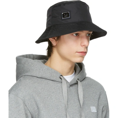 Shop Acne Studios Black Nylon Buko Bucket Hat