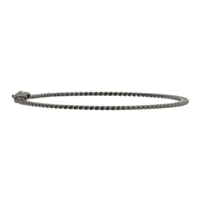 Shop Tom Wood Ssense Exclusive Silver Curb Chain Bracelet In Black