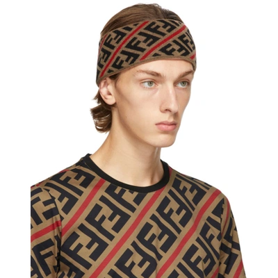 Shop Fendi Brown And Red Forever  Headband In F19se Tobre