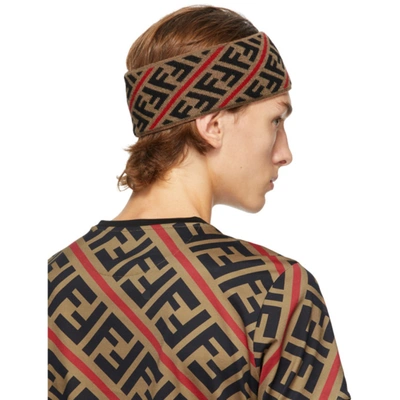 Shop Fendi Brown And Red Forever  Headband In F19se Tobre