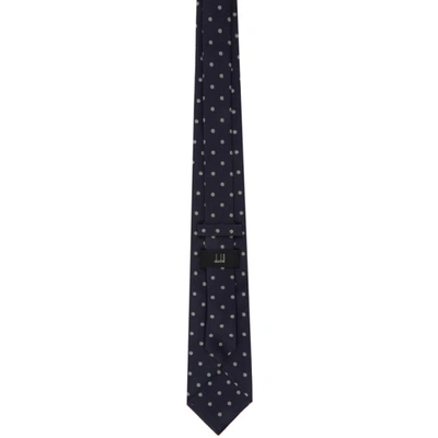 Shop Dunhill Navy Silk Hexbolt Tie In 059 Ink