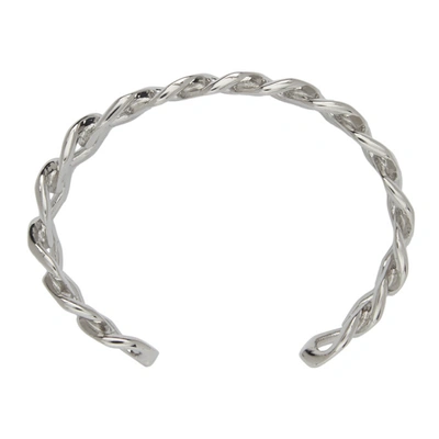 Shop Maison Margiela Silver Polished Chain Bangle In 951 Silver