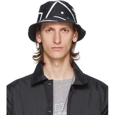 Shop Acne Studios Black Motif Bucket Hat