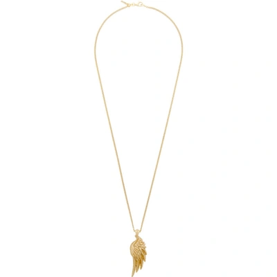 Shop Emanuele Bicocchi Gold Wing Pendant Necklace