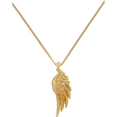 Shop Emanuele Bicocchi Gold Wing Pendant Necklace