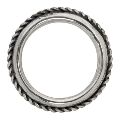 Shop Ugo Cacciatori Silver Edge & Cable Ring