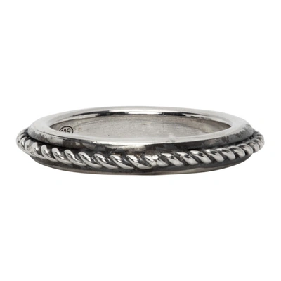 Shop Ugo Cacciatori Silver Edge & Cable Ring