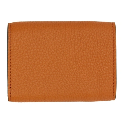 Shop Fendi Orange Leather Beads Wallet In F1a92 Orang