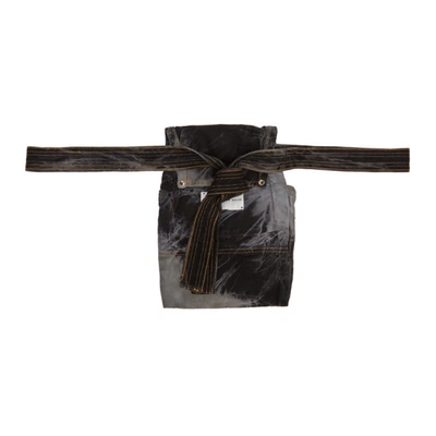 Shop Matthew Adams Dolan Black And Grey Denim Utility Belt In Dye Black
