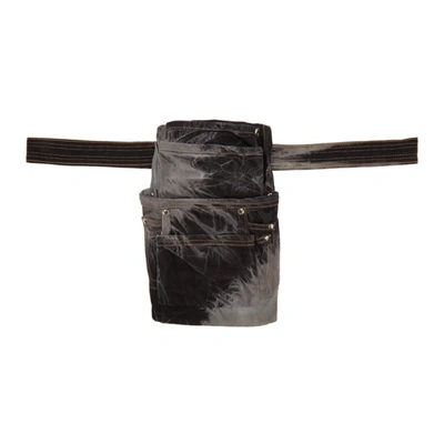 Shop Matthew Adams Dolan Black And Grey Denim Utility Belt In Dye Black