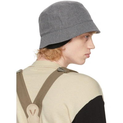 Shop Visvim Grey Dome Flap Hat