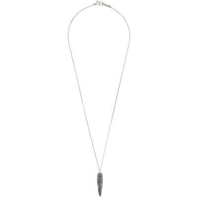 Shop Isabel Marant Silver Feather Necklace In 08si Silver