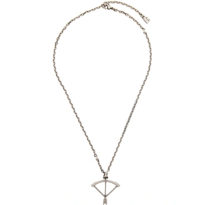 Shop Balenciaga Silver Sagittarius Necklace In 0911 Antiqu