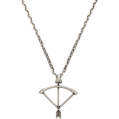 Shop Balenciaga Silver Sagittarius Necklace In 0911 Antiqu