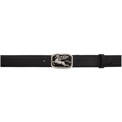 Shop Etro Black Pegasus Belt In 1 Black