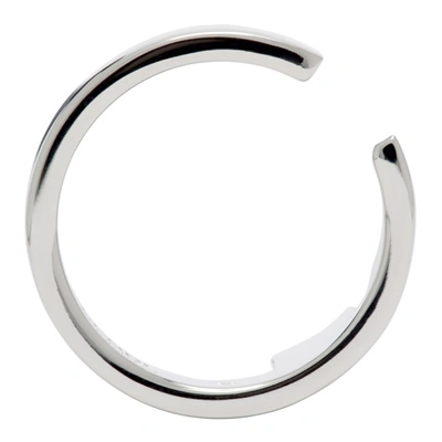 Shop Fendi Silver Corner Bug Ring In F0th0 Palla
