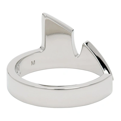 Shop Fendi Silver Corner Bug Ring In F0th0 Palla