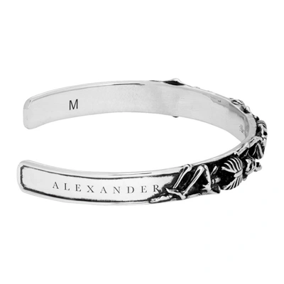 Shop Alexander Mcqueen Silver Dancing Skeleton Bracelet In 0446 Silver