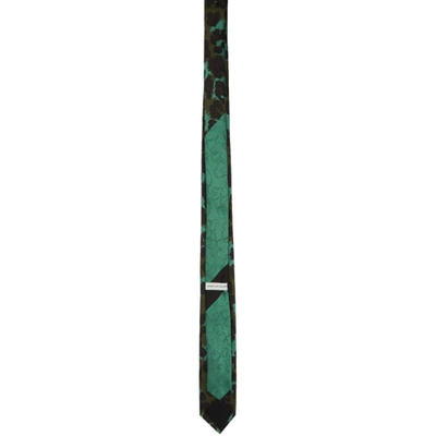 Shop Dries Van Noten Green Leopard Silk Tie In 503 Turq