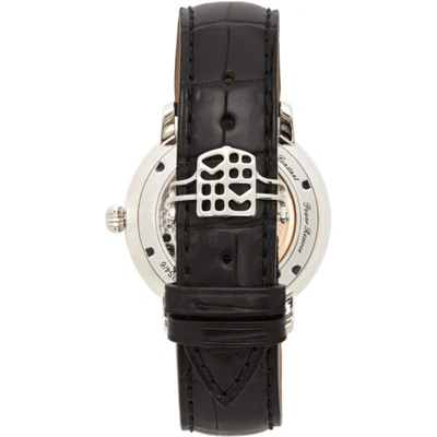 Shop Frederique Constant Silver & Black Slimline Power Reserve Manufacture Watch In Silver/blac