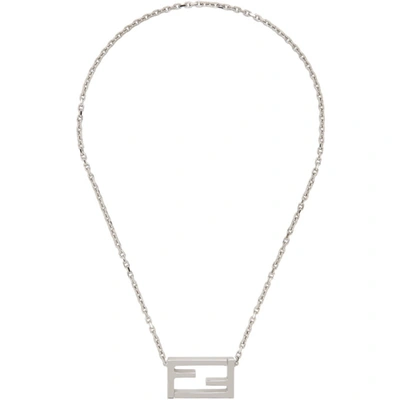 Shop Fendi Silver 'forever ' Necklace In F0th0 Palla