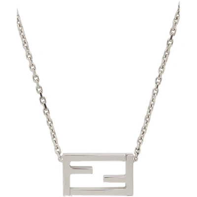 Shop Fendi Silver 'forever ' Necklace In F0th0 Palla