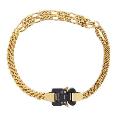 Shop Alyx Gold Triple Chain Buckle Necklace In Gld0003 Gld