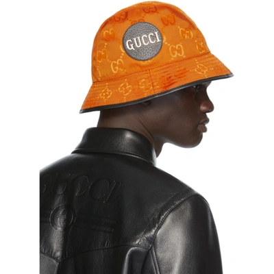 Shop Gucci Orange Off The Grid Gg Supreme Bucket Hat In 7560 Orgblk