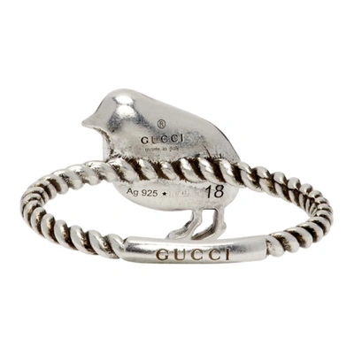 Shop Gucci Silver Chick Ring In 0728