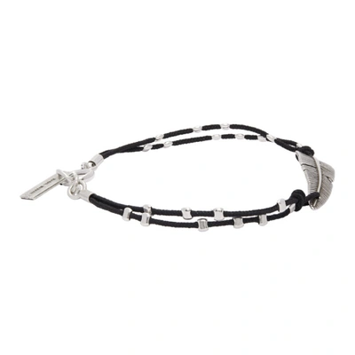 Shop Isabel Marant Silver & Black Feather Bracelet In Silver 08si