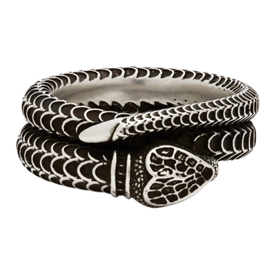 Shop Gucci Silver Garden Snake Ring