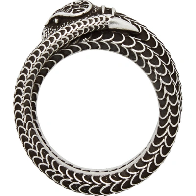 Shop Gucci Silver Garden Snake Ring