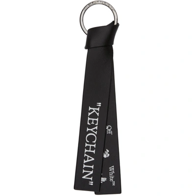 Shop Off-white Black Quotes Keychain In 1001 Blkwhi