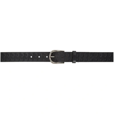 Shop Ps By Paul Smith Black Dino-embossed Belt In Black 79