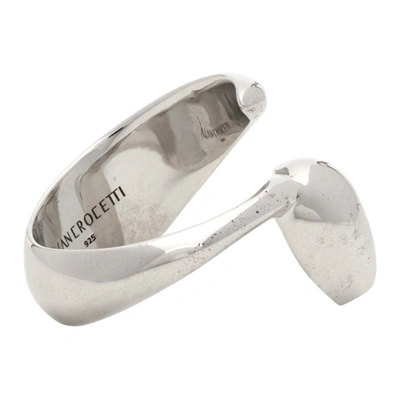 Shop Alan Crocetti Silver Alien Ring In Rhodium