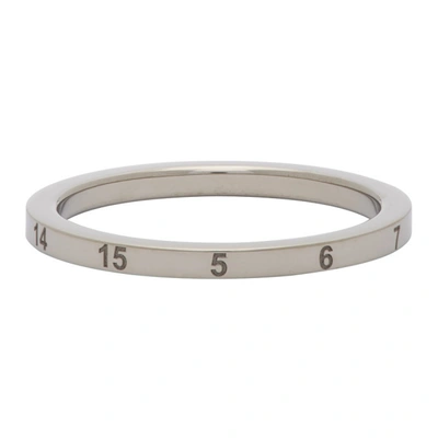 Shop Maison Margiela Silver Polished Slim Numbers Ring In 968 Polishe