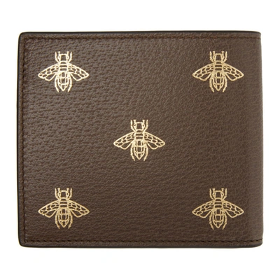 Shop Gucci Brown Bee Star Wallet In 2579 Brown