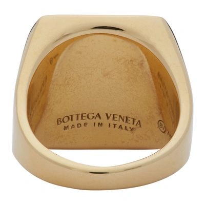 Shop Bottega Veneta Gold Jasper Stone Ring In 2653 Pictur