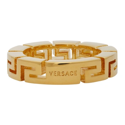 Shop Versace Gold Meander Ring In D00h Gold