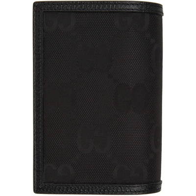 Shop Gucci Black Off The Grid Gg Eco Passport Holder In 1000 Black