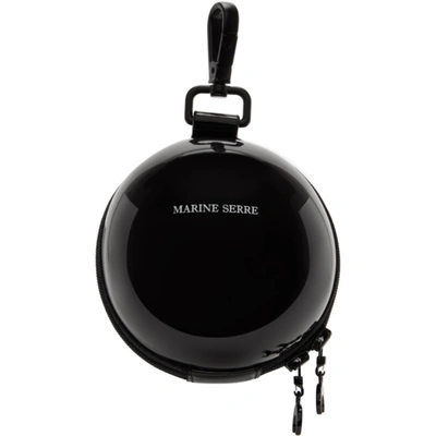 Shop Marine Serre Black Mini Ball Bag Keychain