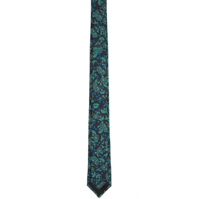 Shop Givenchy Black Seasonal Print Bird Blade Tie In 001 Black