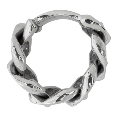 Shop Bottega Veneta Silver Chain Ring In 8117 Silver