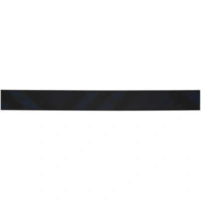 Shop Burberry Reversible Navy & Black Plaque Belt In Navy/black A1222