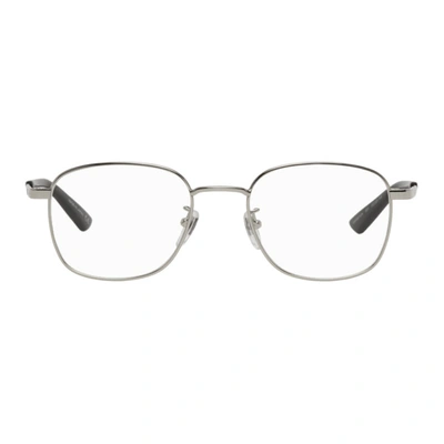 Shop Gucci Silver Rectangular Glasses In 003 Silver