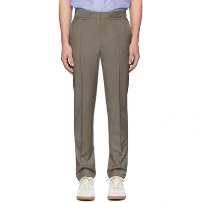 Shop Maison Margiela Taupe Wool And Mohair Trousers In 812 Taupe