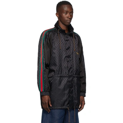 Shop Gucci Black Jacquard Gg Windbreaker Jacket In 1000 Black