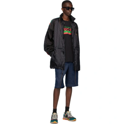 Shop Gucci Black Jacquard Gg Windbreaker Jacket In 1000 Black